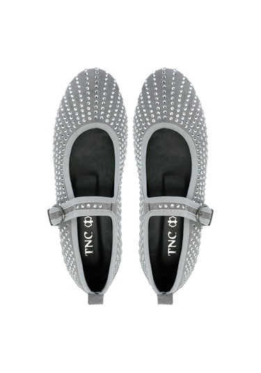 Tamer Tanca Kadın Hakiki Deri Gri Babet Ayakkabı 970 7988 Bn Ayk 25 Grı Suet Gri Süet