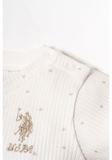U.s. Polo Assn. Kız Bebek Beyaz 3lü Zıbın Beyaz
