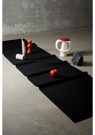 Yunusoğlu Home Siyah Şık Masa Runnerı 50x150 Cm Modern Ve Zarif Masa Örtüsü Runner Siyah