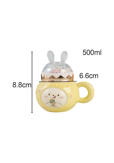 Suntek Sevimli Tavşan Kahve Kupaları Kapaklı Ve Ev Partisi