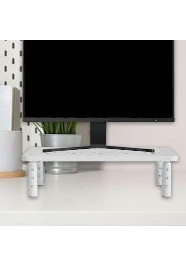Homyl Metal Monitör Standı Yükseltici Dizüstü Beyaz