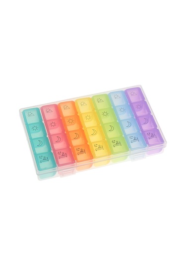 Gajeena 28 Bölmeli 7 Günlük İlaç Düzenleyici, Günde 4 Kere İlaç Almak İçin Taşınabilir Plastik Organizer Kutusu Diğer