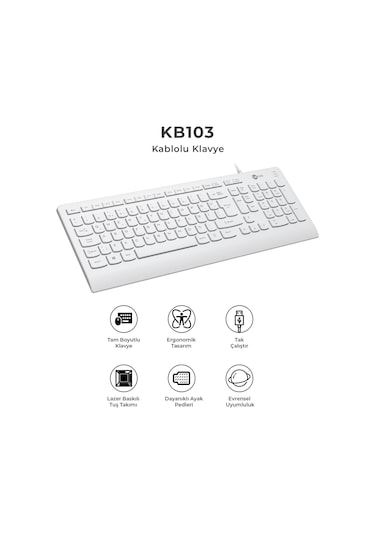 Lecoo KB103 USB Kablolu Türkçe Q Klavye