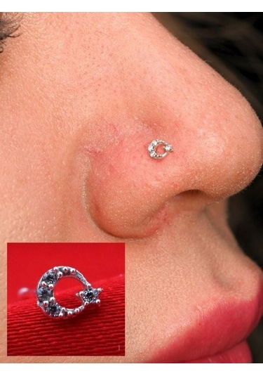 Gümüş Zirkon Taş Ay Yıldız Figür Hızma 925 Ayar Hızma-hızma43 Gümüş