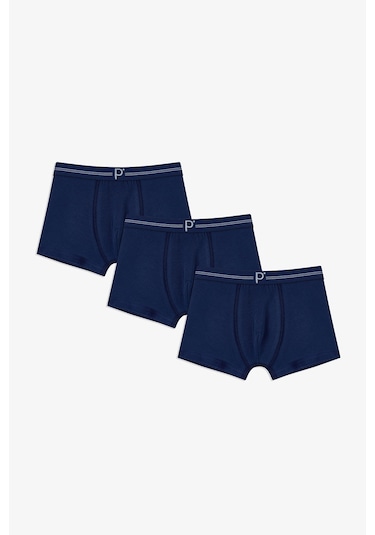 Penti Erkek Çocuk 3'lü Koyu Mavi Tonlu Boxer Koyu Mavi