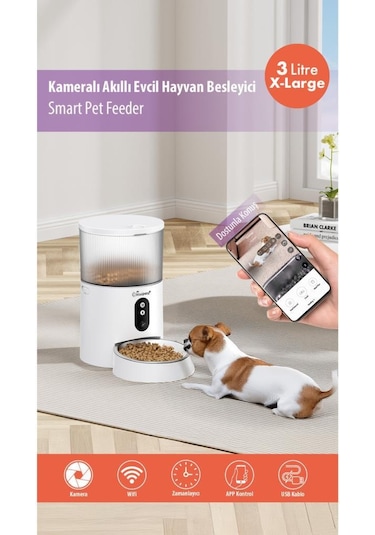 Kiwipets Kpf-10565 Evcil Hayvan Akıllı Kameralı Multifonksiyon Mama Kabı - Smart Pet Feeder
