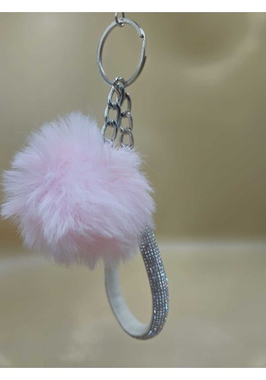 Gümüş Angel Anahtarlık Minik Ponpon Seçenekli