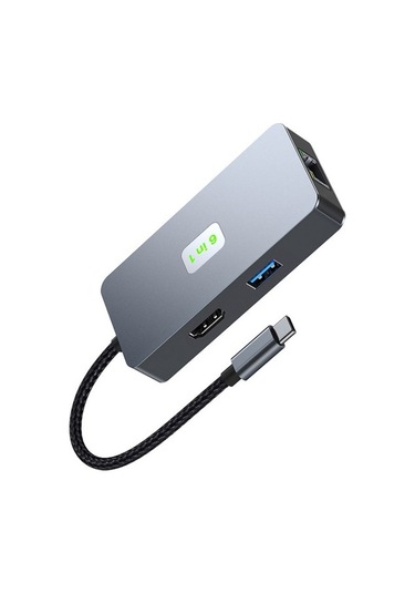 Venturemart 6sı 1 Arada Usb C Hub Usb 3.2 Tip C Hub Gigabit+usb3.2 10gbps +4k/60hz Hd+pd100w Hızlı Şa