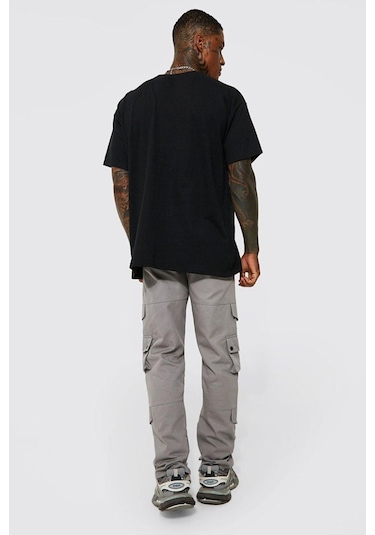 Erkek Siyah Oversize Celtc Baskılı T-shirt Siyah-67125
