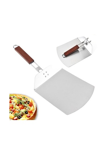 Homyl Kürek Pizza Kabuklu Ekmek Spatula Pişirme Tepsisi Gümüş GÜmüş