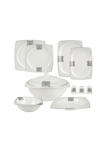 Karaca  Fine Bone New Lotus 60 Parça 12 Kişilik Kare Yemek Takımı