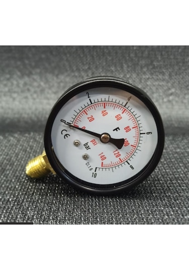Manometre 0-10Bar Çap 50Mm Hidrofor Tankı Ve Kompresör Için