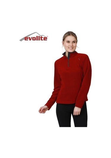 Evolite Fuga Kadın Mikro Polar Sweater - Bordo Çok Renkli