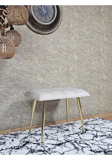 Gold Sivriltme Ayaklı 60 Cm Puf Bench - Puf - Bench - Oturak - Mu Çok Renkli