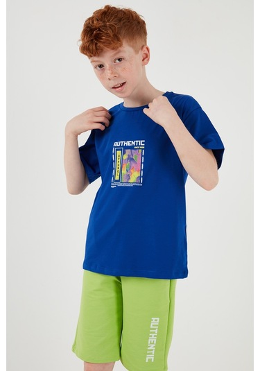 Lela Pamuklu Regular Fit Bisiklet Yaka Şortlu Alt-Üst Erkek Çocuk Takım 6212011 Saks