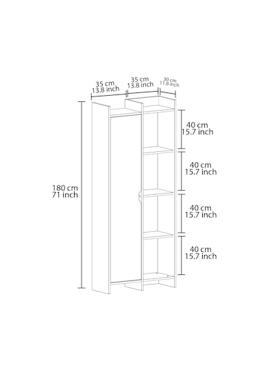Offer Çok Raflı, Tek Kapaklı Kitaplık Kilim - 180 Cm, Ev-ofis, Kütüphane - Kahverengi Kahverengi