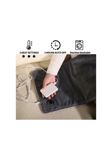 Qingmipy Elektrikli Isıtma Pedi - Boyun/sırt/diz Ağrıları İçin 3 Ayarlı Otomatik Kapanmalı Terapi Yastığı Gri