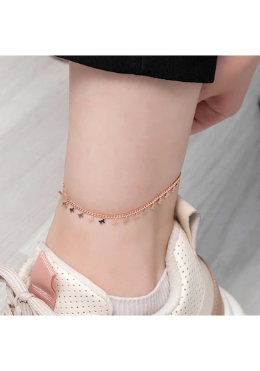 Blackcraft 925 Ayar Gümüş Rose Kelebek Halhal Bc-42a332 Renkli