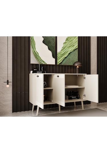 Melura Konsol 120 Cm %100 Mdf Lake Ahşap Ayaklı Kumtaşı