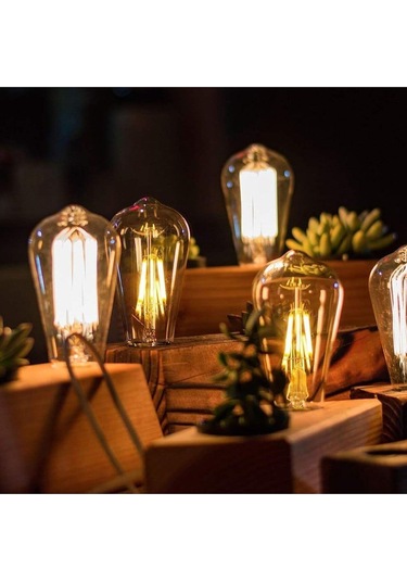 Led Rustik Ampul St64 4w 2700k Gün Işığı Noas Yl92-0131 Tekli Sarı Işık E27 Rustik Ampul 4 Watt Yok