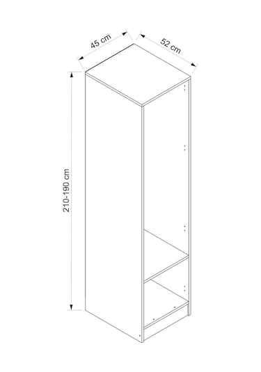 Kale 1'li Gövde Modül Askılıklı Beyaz 190