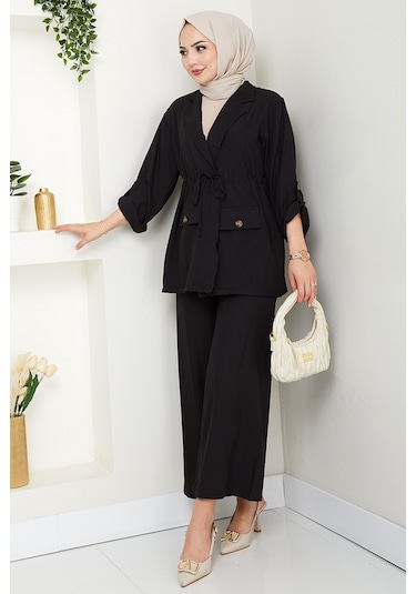 Harpe Ceket Pantolon İkili Takım 1567 - Siyah Siyah