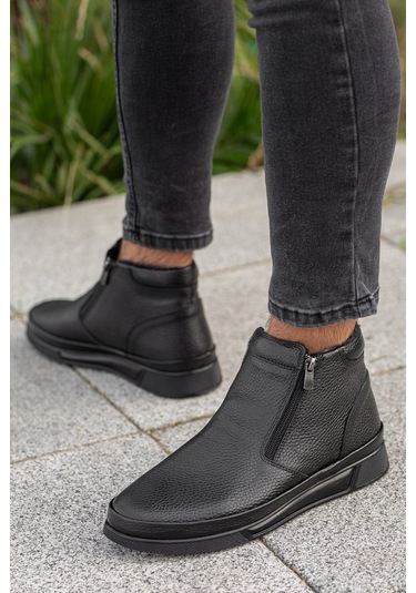 Daxtors Garantili D472 Su Ve Soğuk Geçirmez Kürklü Ortopedik Hakiki Deri Erkek Bot 22kdaf100000067-108 001