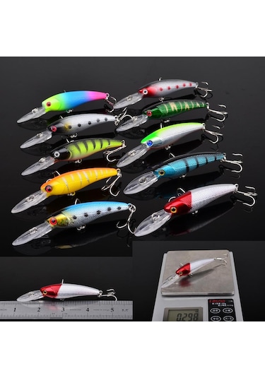 Valkyrie 20 Adet Karışık Minnow Crankbait Swimbait Rapala Sahte Yem Olta Seti Balık İğnesi