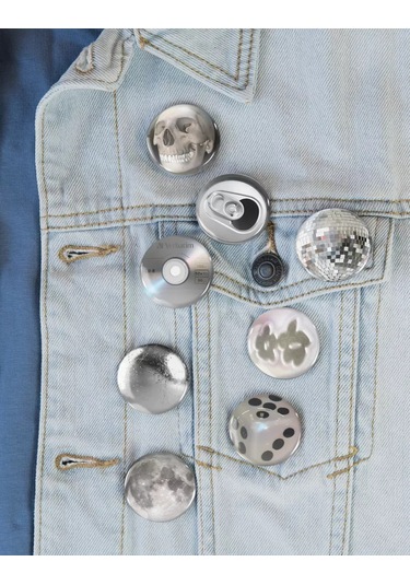 Anikoya Estetik Sırt Çantası Rozeti 387710131 Gri