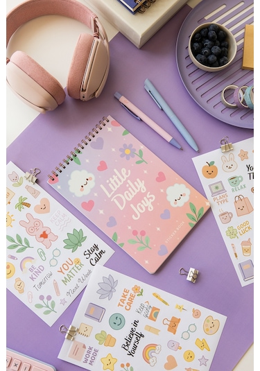 A5 Sticker Book 466 Adet 18 Yaprak Renkli Etiket Defteri Little Daily Joys