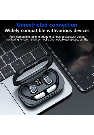 Geeksen Bt5.4 Kablosuz Spor Kulaklık - Su Geçirmez, 5 Saat Müzik, Şarj Kutusu İle Oyun Modu Siyah/beyaz