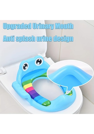 Sunshine011 Pembe Kurbağa Desenli Seyahat Çocuk Tuvalet Eğitim Koltuğu, Kolay Temizlenir Pembe