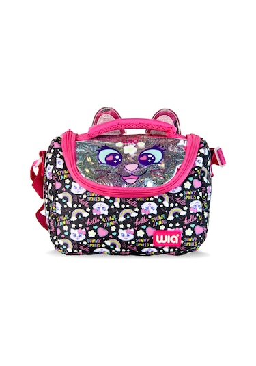 Wia Sweet Cat Kız Çocuk Termoslu Beslenme Çantası Siyah