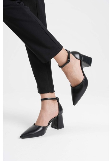 Kocadal Kocadal Doren Siyah Cilt Kadın Topuklu Ayakkabı Muhtelif