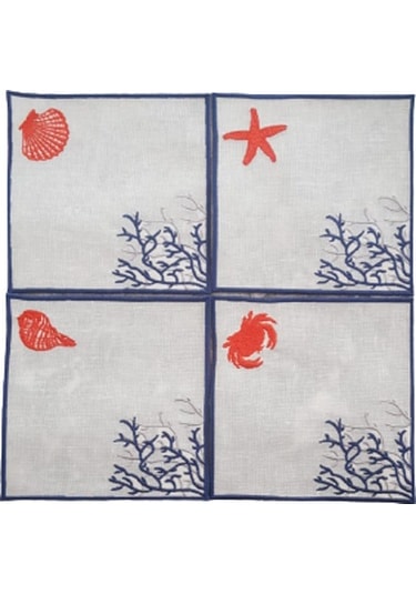 Bardak Altlığı Mercan Desen 4'lü Set Diğer