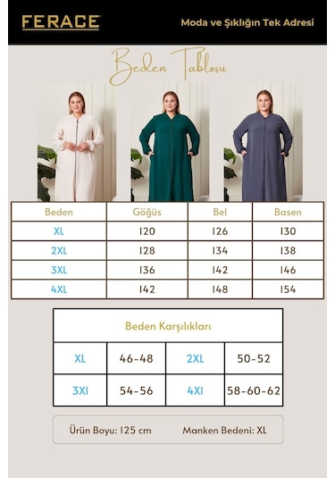 Kadin Buyuk Beden Tesettur Mevsimlik Giy Çık Kap Haki