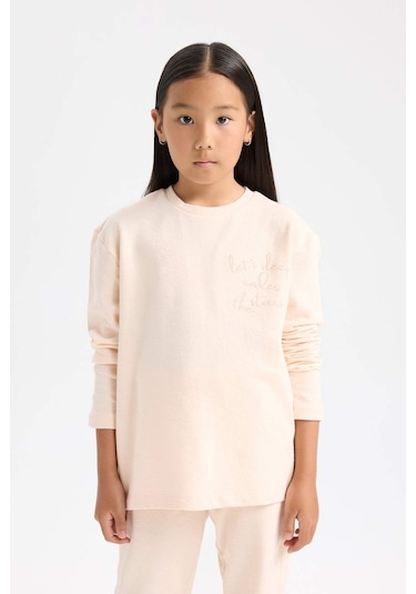 DeFacto Kız Çocuk Pijama Takımı Uzun Kollu Üst Beli Lastikli Alt D6655A824WNPN434 Pembe DeFacto Kız Çocuk Pijama Takımı Uzun Kollu Üst Beli Lastikli Alt D6655A824WNPN434 Pembe