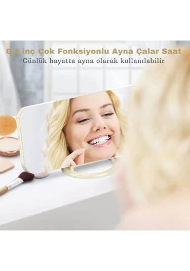 Techtic Alarmlı Termamotre Aynalı Çift USB Masa Saati