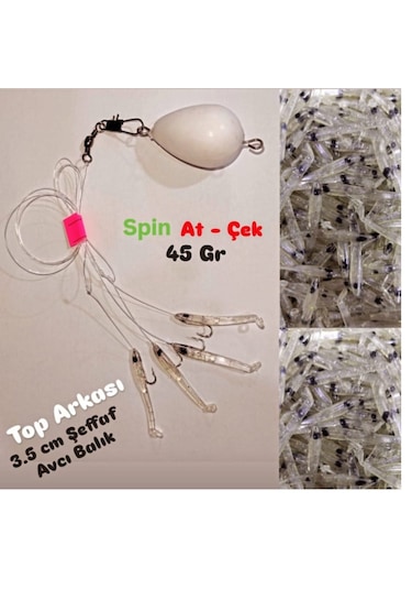At-çek Spin Top Arkası 3,5 Cm 45 Gr Şeffaf Avcı Balık