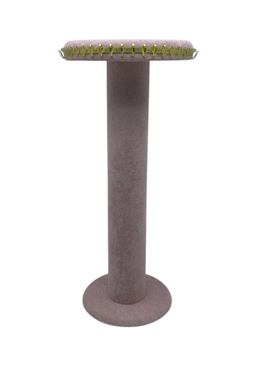 Süet Kumaş Pembe Renk 35 Cm Yuvarlak Model Kolye-tesbih-bileklik Standı