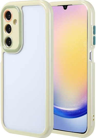 Mobilteam Galaxy Uyumlu A25 Kılıf Kamera Korumalı Renkli Kenar Ve Çerçeve Tasarımlı Vitamin K Yeşil