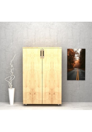 Kobiç Ofis Dosya Dolabı Kilitli Tam Kapak Suntalam Dolap 70x35x115 Cm Meşe Meşe