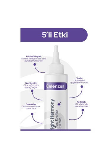 Celenzea Bright Harmony Leke Karşıtı ve Cilt Tonu Eşitleyici ve Gözenek Sıkılaştırıcı Tonik 100 ML