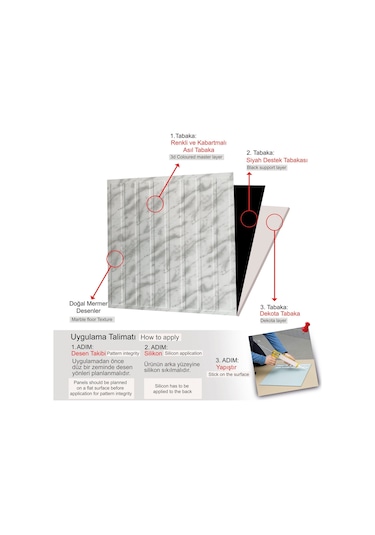 3 Boyutlu Duvar Paneli Kabartmalı Lambiri Desen Pvc 41x41 Cm/ 6 Adet /1 M² Mermer