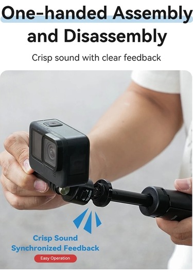 Sones Telesın Mini Selfie Çubuğu Hızlı Çıkarma Tripod 15-40cm Spor Kamerası İçin Ayarlanabilir Braket