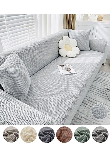 Upmall Tuğla Desen Koltuk Örtüsü Çekyat Kılıfı 3 Kişilik A.gri