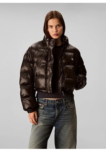 Calvin Klein Parlak Kısa Şişme Kadın Siyah Ceket Lv047d504g-ub1 Siyah