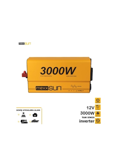 Mexxsun 12 Volt 3000 Watt Tam Sinüs Inverter