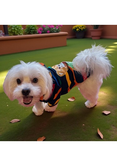 Kapüşonlu Çizgili Küçük Köpek Sweatshirtü