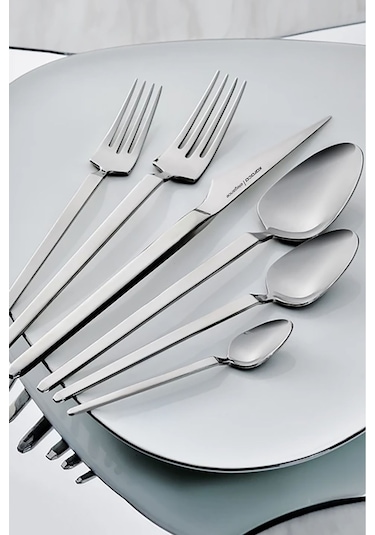 Karaca  Elegance Glacial Platin 12 Kişilik 84 Parça Çatal Kaşık Bıçak Takımı